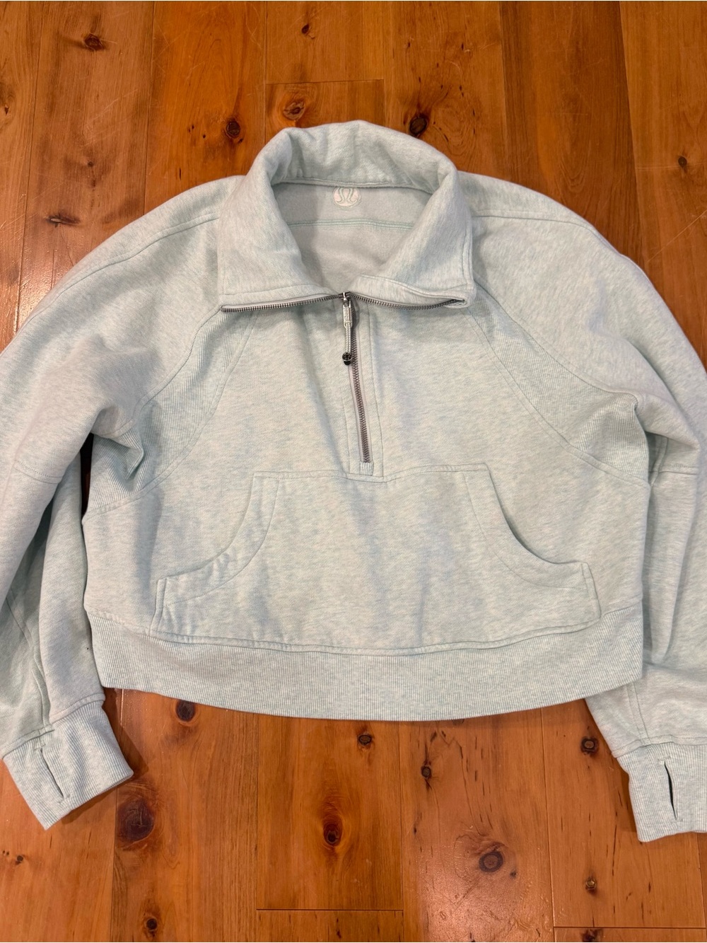 Women’s Light Blue/mint Quarter-Zip Pullover Sweatshirt